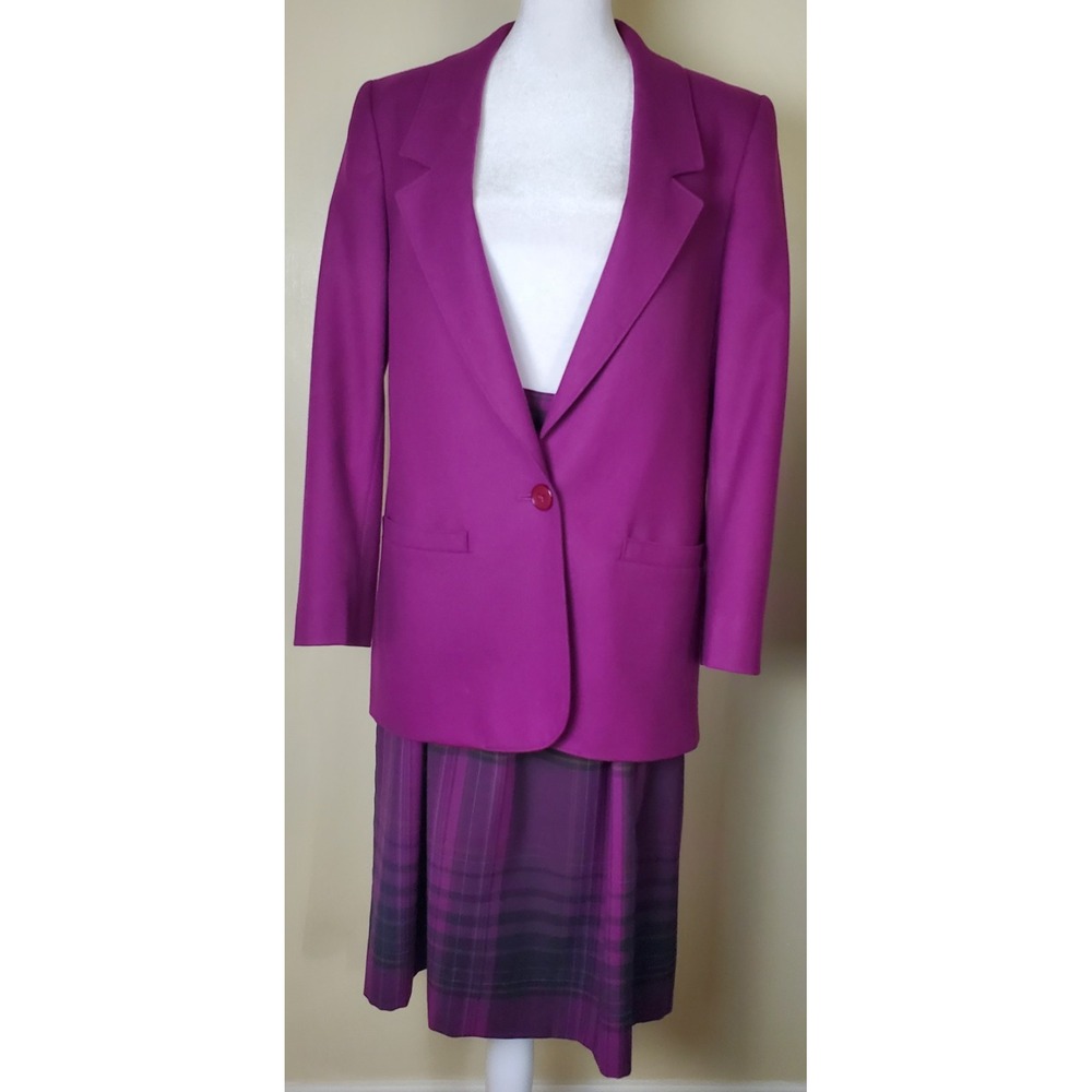 Vintage Miss Pendleton‎ Wool Suit Plaid Academia Twee Librarian Blazer Skirt